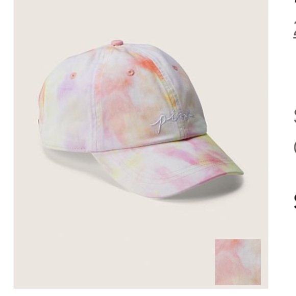 PINK Victoria's Secret Accessories - NWT VS Victorias Secret Pink Adjustable Baseball Hat
Cap Pink Daisy Tie Dye